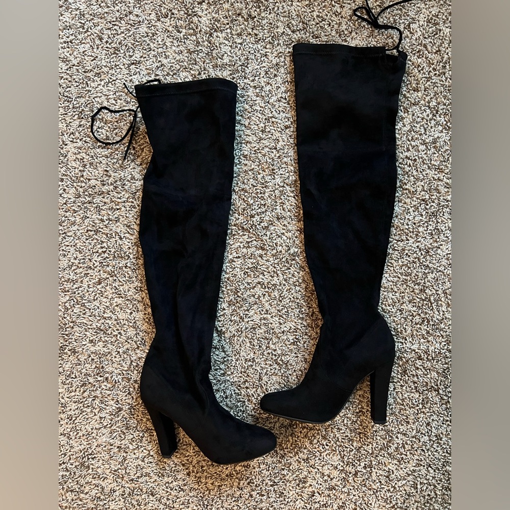 New - Steve Madden “Gorgeous” black over the knee boots size 7